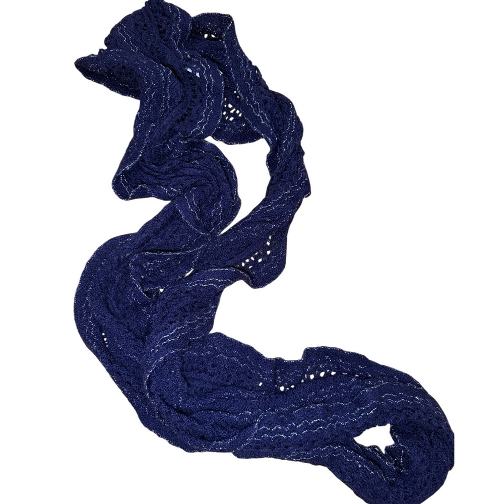 APT 9 Purple Chunky Knit Infinity Scarf with Silver Metallic Thread Accent - Picture 2 of 5